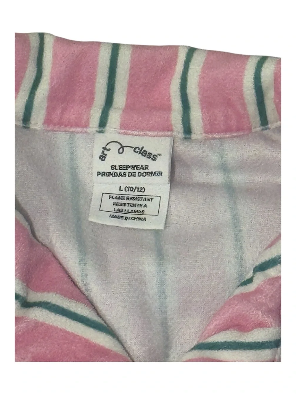 art class Pink, White & Green Striped Short Pajama Set